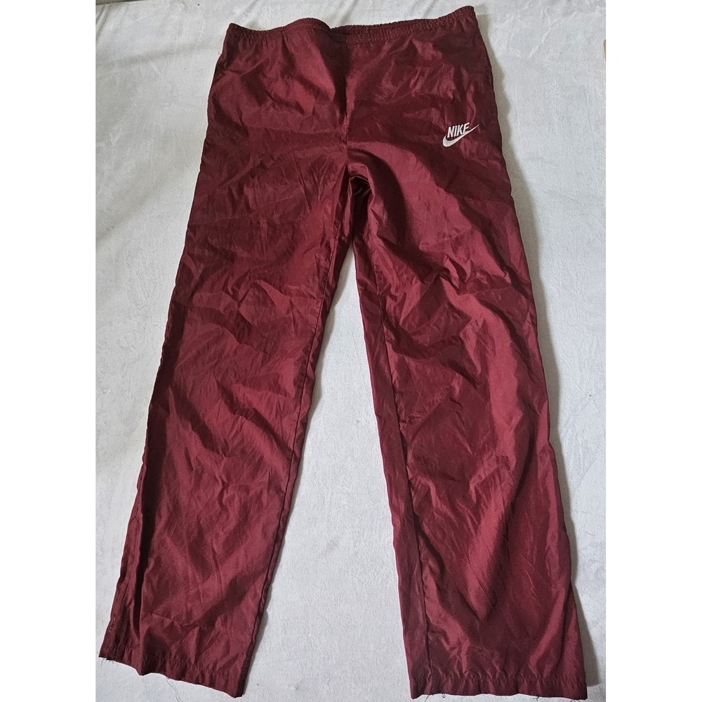 Vintage 1980s Nike Drawstring Sweatpants Track Pants Men's Medium 36x30 Red 80's